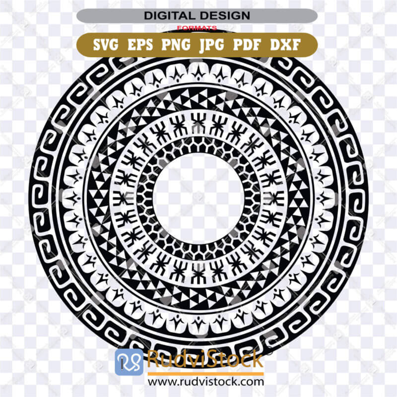 Circular Polynesian Circle SVG ZIP for Laser Engrave | Rudvistock