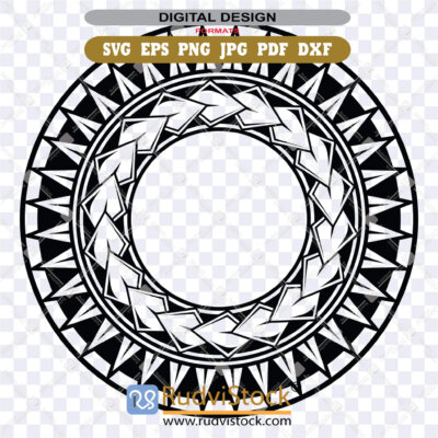 Purchase Samoan Tattoo Art Round Geometric Ornament Vector For Digital Download Eps