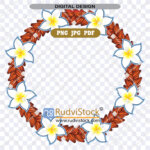 Samoan red ula fala circle with flowers patterns