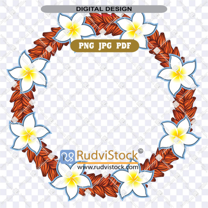 Polynesian Designs, Samoan Ula Fala Circle Flowers Frame for Easy ...