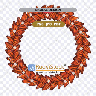 Samoan red color ula fala circle pattern