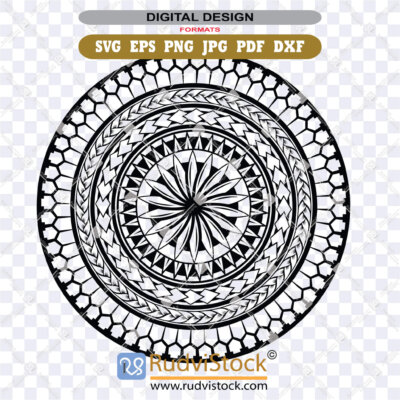 Polynesian Tribal Circle Tattoo Svg For Cricut Silhouette And Digital Download Files