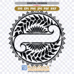 Circular Polynesian Ula Fala Circle SVG Pattern ZIP: EPS, DXF, PNG, PDF, JPG for wood decor