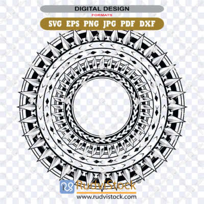 Intricate tribal round vector. ZIP: EPS, DXF, PNG, PDF, JPG. For Sawgrass.
