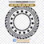 Maori Style Art Polynesian Circle Tattoo Design For Instant Download Printable Stencil