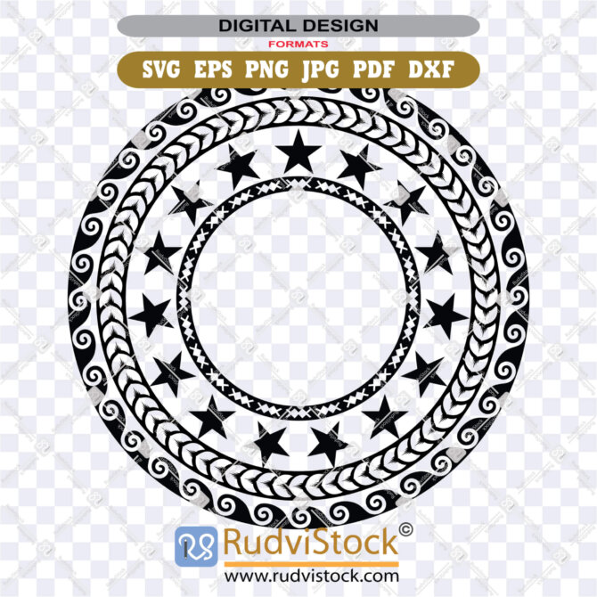 Tribal Tribal Round Cook Island Vector ZIP for Acrylic Cut | Rudvistock