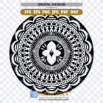 Fijian Ornate Polynesian Circle SVG Pattern ZIP: EPS, DXF, PNG, PDF, JPG for acrylic cutting