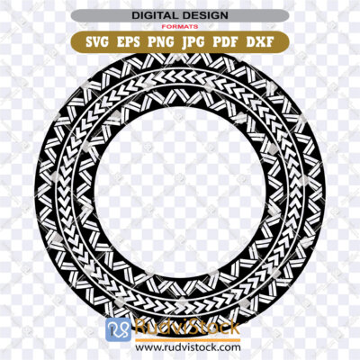 Tribal Polynesian Tribal Round Vector ZIP: EPS, DXF, PNG, PDF, JPG for acrylic cutting
