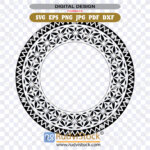 Traditional Polynesian Tribal Round Vector ZIP: EPS, DXF, PNG, PDF, JPG for acrylic cutting