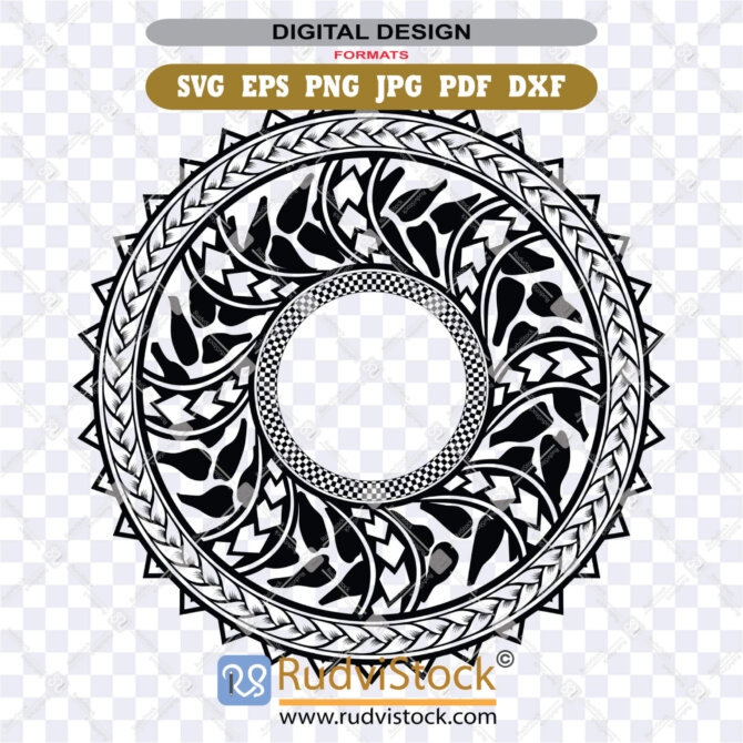 Traditional Polynesian Ula Fala Circle SVG ZIP for Glowforge