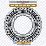 Traditional Polynesian Circle SVG Pattern ZIP: EPS, DXF, PNG, PDF, JPG for Glowforge