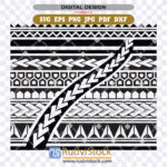 Large Maori Armband Temporary Tattoo Vector Traditional Polynesian Tribal Sleeve Style