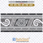 Polynesian tribal band tattoo pattern design