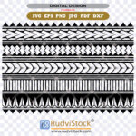 Stencil Of Polynesian Tattoo Armband Maori Tribal Bracelet Vector For Temporary Decals
