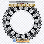Intricate circle Fijian SVG pattern. ZIP: EPS, DXF, PNG, PDF, JPG. For Glowforge.