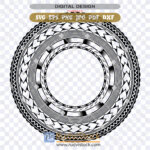 Tribal circle SVG Samoan pattern. ZIP: EPS, DXF, PNG, PDF, JPG. For Glowforge.