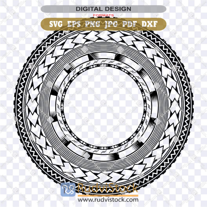 Samoan Polynesian Svg Tattoo Circle Pattern Design: 6 High-Quality ...