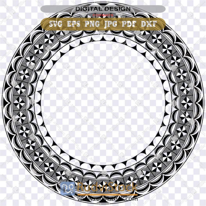 Polynesian Svg Tongan Tattoo Circle Design Pattern for Crafts & Art ...