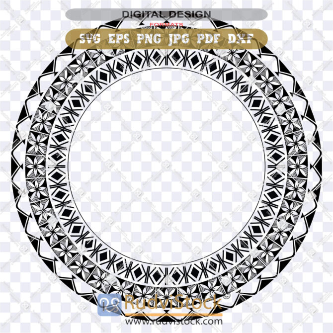 Polynesian Svg Tongan Circle Frame Tattoo Tribal Design: Instant ...