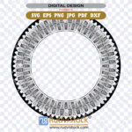 Circular Tongan circle SVG pattern. ZIP: EPS, DXF, PNG, PDF, JPG. For Glowforge pro.
