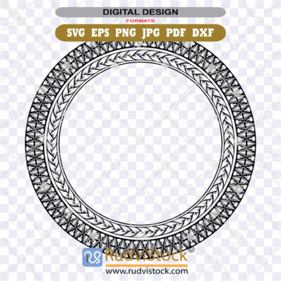 Pacific circle SVG Tongan pattern. ZIP: EPS, DXF, PNG, PDF, JPG. For Glowforge.