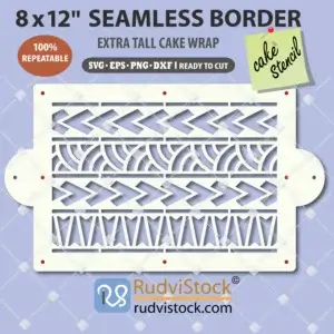 Extra tall 8 inch high Polynesian cake stencil SVG for professional tiers.