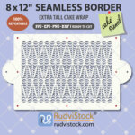 Polynesian Tongan cake stencil SVG border design for 8x12 inch cake decorating.