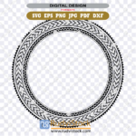 Polynesian Tattoo Circle Design SVG vector art for vinyl cutting and DIY crafts.