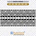 Polynesian tattoo border SVG tribal pattern bundle for Cricut.