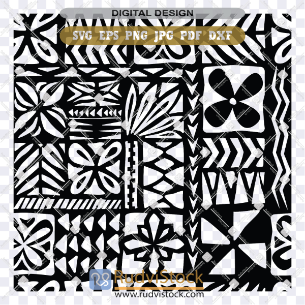 Cook Islands Pattern Seamless Background SVG Cook Islands pattern seamless background vector for traditional tribal fabric print.