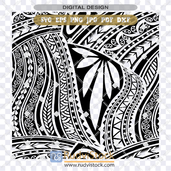 Polynesian Maori seamless background vector for tribal fabric print.