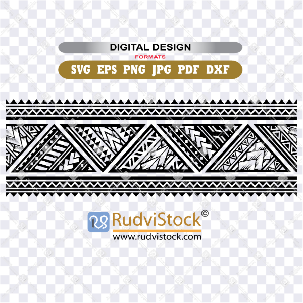 Polynesian Armband Tattoo Vector Illustrations Black Tribal Band For Arm And Wrist