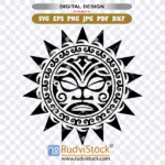 Polynesian circle tribal tattoo totem design