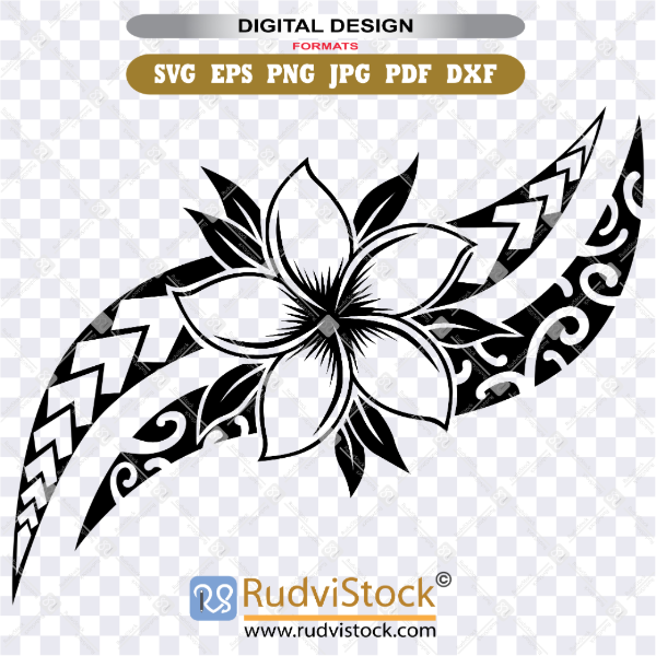 Grab this high-res flower Polynesian pattern for stationary and card printing