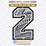 Polynesian Tribal Tattoo Pattern Number Two Design | Versatile File Formats SVG, PNG | Digital Instant Download