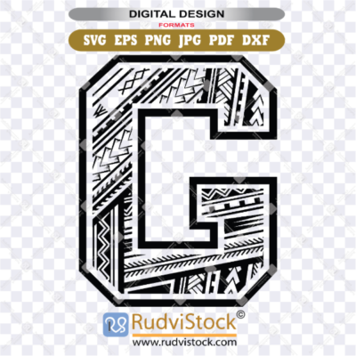 polynesian tribal letters, polynesian lettering, Polynesian pattern letter G