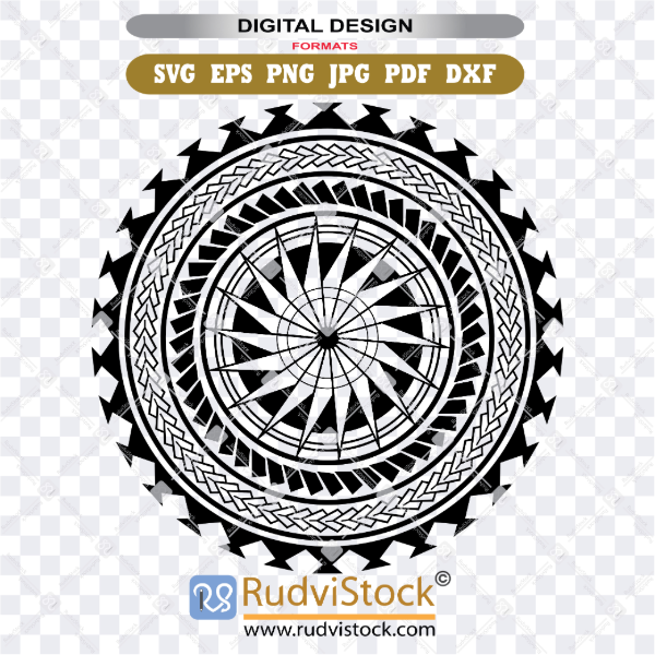 Polynesian Tattoo Designs Pattern Circle Svg For Commercial License Digital Files