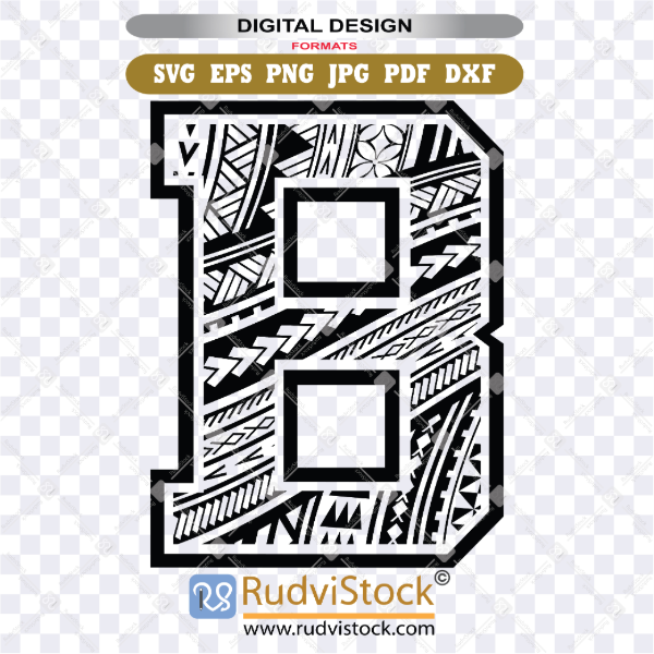 Polynesian tattoo letter B