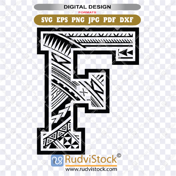 polynesian tribal letters, polynesian lettering, Polynesian letter tattoo F