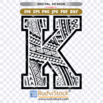 polynesian tribal letters, polynesian lettering, Polynesian tattoo letter K