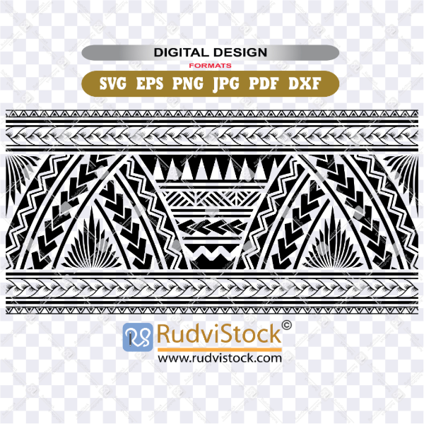 Tribal Band Polynesian Bracelet Pack Vector Maori Inspired Temporary Tattoo Designs