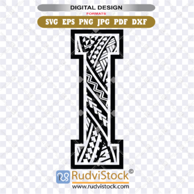 polynesian tribal letters, polynesian lettering, Polynesian design letter I