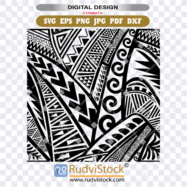 Polynesian tribal seamless background Shop Tribal SVG: Sharp Lines for Vinyl Cutting