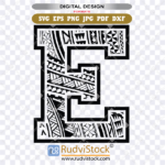 polynesian tribal letters, polynesian lettering, Polynesian tattoo letter E