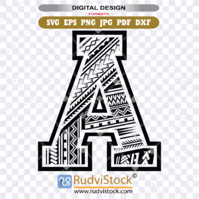 polynesian tribal letters, polynesian lettering, Polynesian tattoo letter A