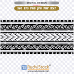 Large Maori Armband Temporary Tattoo Polynesian Tribal Vector Design For Outer Arm