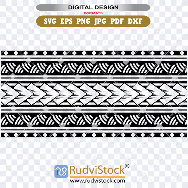 Large Maori Armband Temporary Tattoo Polynesian Tribal Vector Design For Outer Arm