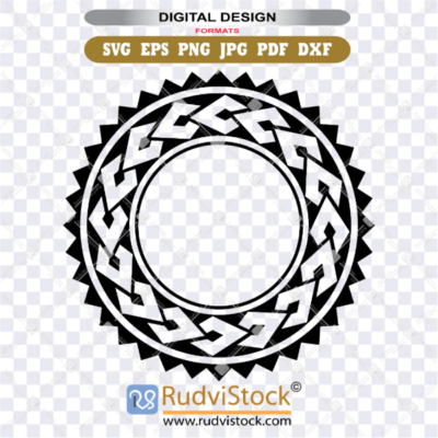 Samoan Tatau Polynesian Tribal Circle Tapa Frame Border Svg For Pacific Art Stencil