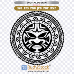 Samoan circle tribal tattoo face totem