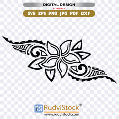 Shop now for this intricate Polynesian floral vector for glass etching designs